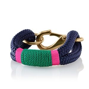 Navy Green and Pink Nautical Women's Rope Bracelet